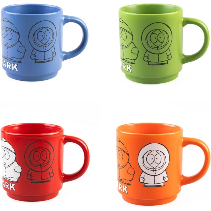 South Park - Set de 4 tasses empilables Cartman, Kenny, Kyle & Stan