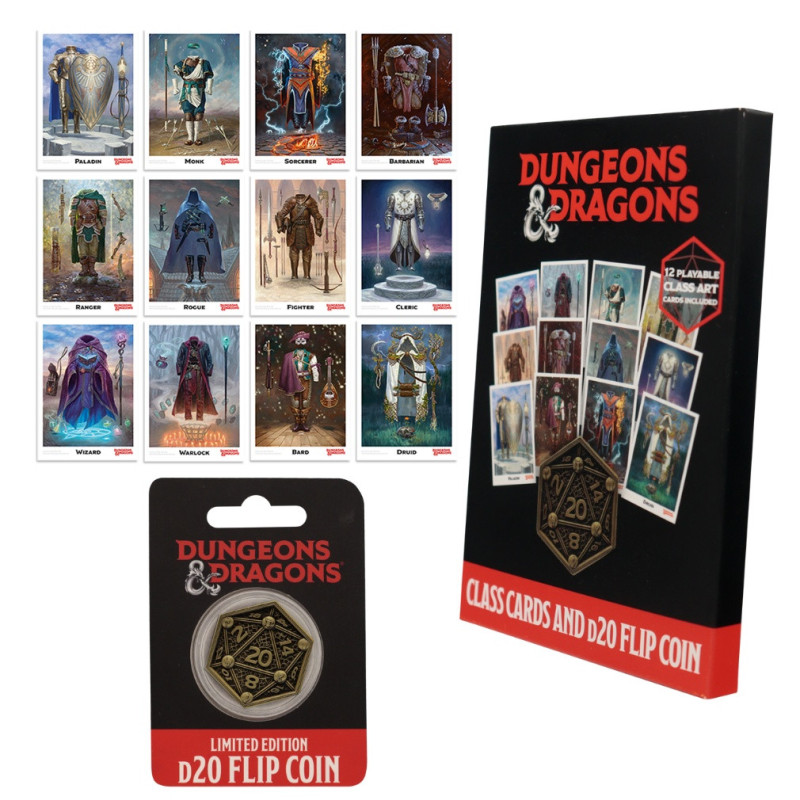 Dungeons & Dragons - Class Cards and D20 Flip Coin