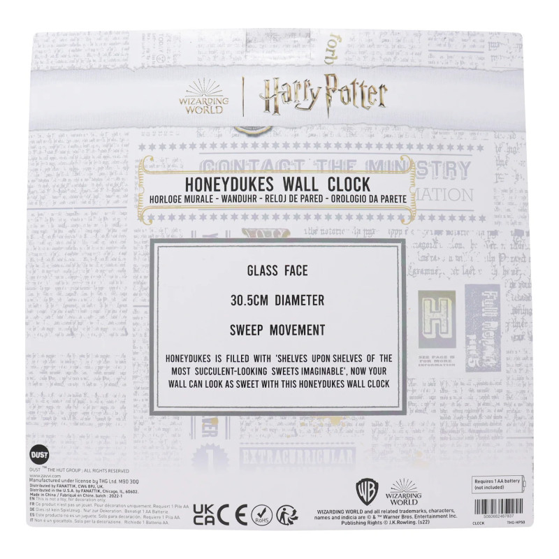 Harry Potter – Horloge Murale Honeydukes 30,5cm – Fanattik