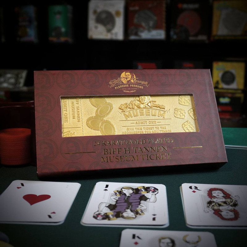 Retour vers le Futur Ticket Musée Biff Tannen Plaqué Or 24k – Fanattik