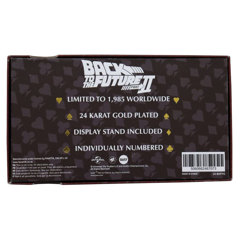 Retour vers le Futur Ticket Musée Biff Tannen Plaqué Or 24k – Fanattik