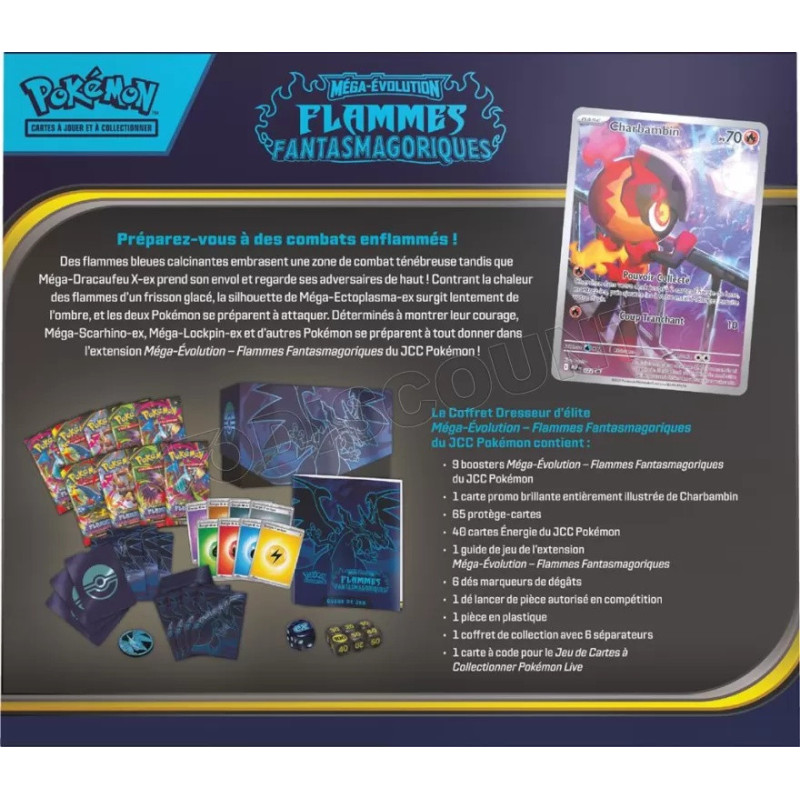 Pokémon – Elite Trainer Box Méga Évolution Flammes Fantasmagoriques