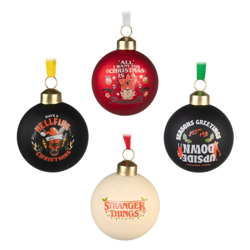 Stranger Things - Set de 4 boules de sapin de Noël