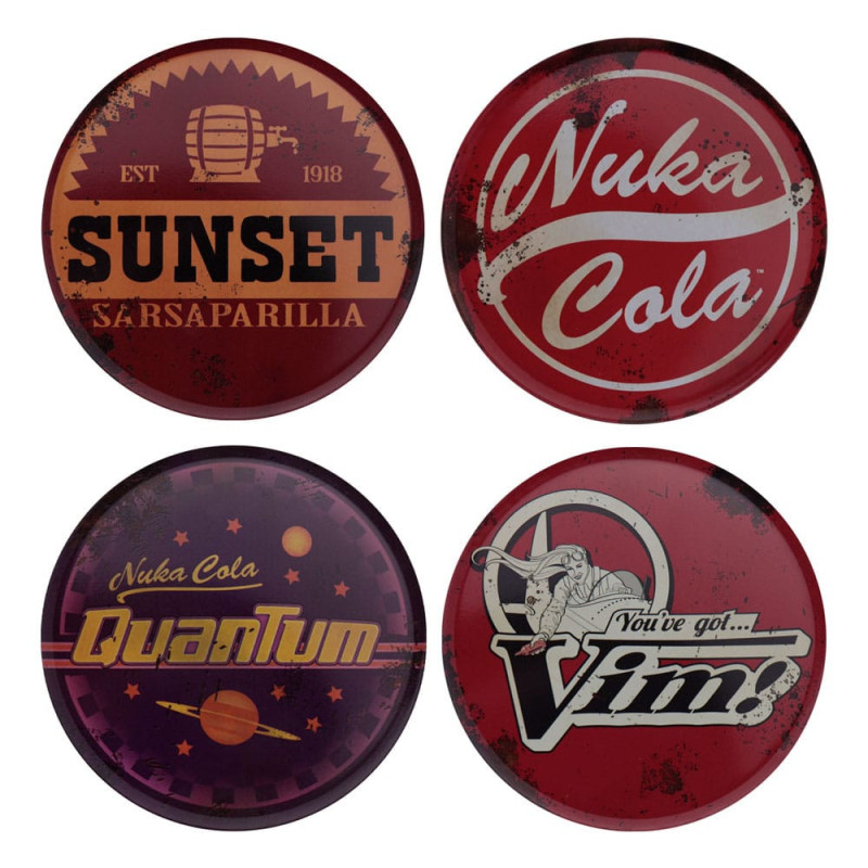 Fallout – Set de 4 Sous-verres Métal 89 mm – Officiel