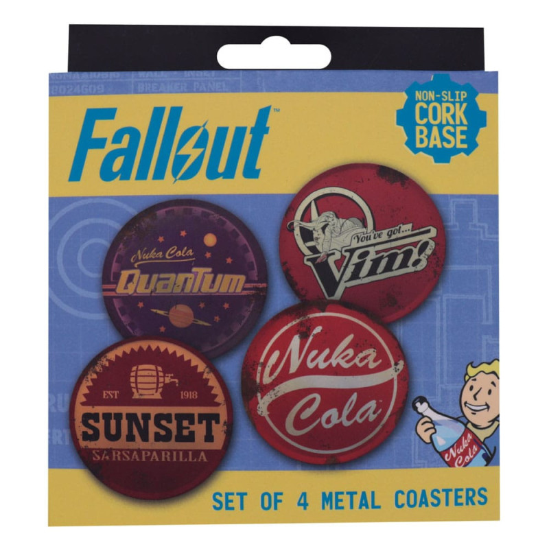 Fallout – Set de 4 Sous-verres Métal 89 mm – Officiel