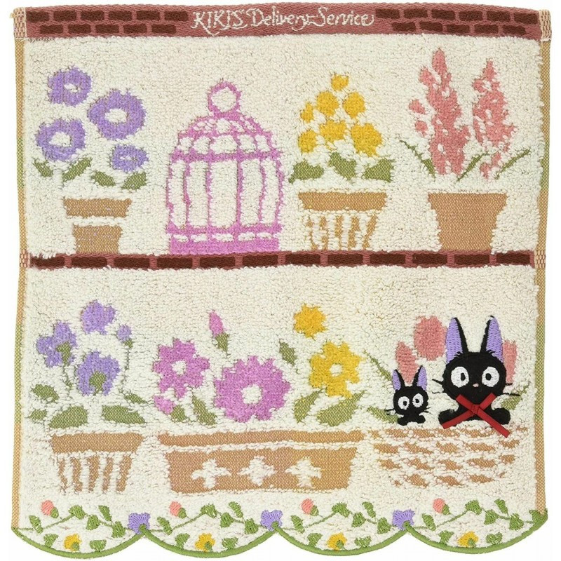 Kiki la Petite Sorcière - ServietteJiji et ses fleurs préférées 25 x 25 cm