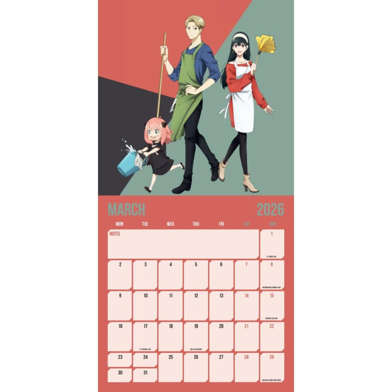 Spy X Family – Calendrier 2026 30x30 cm – Officiel