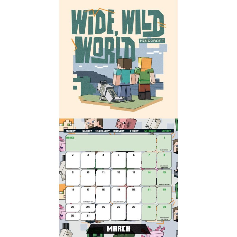 Minecraft – Calendrier 2026 30x30 cm – Officiel