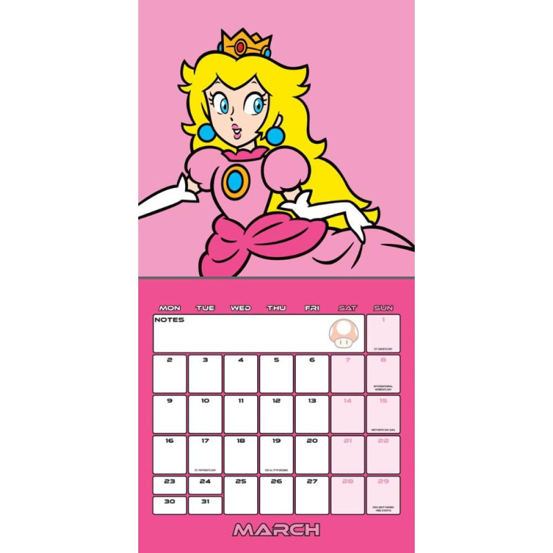 Super Mario – Calendrier 2026 30x30 cm – Officiel