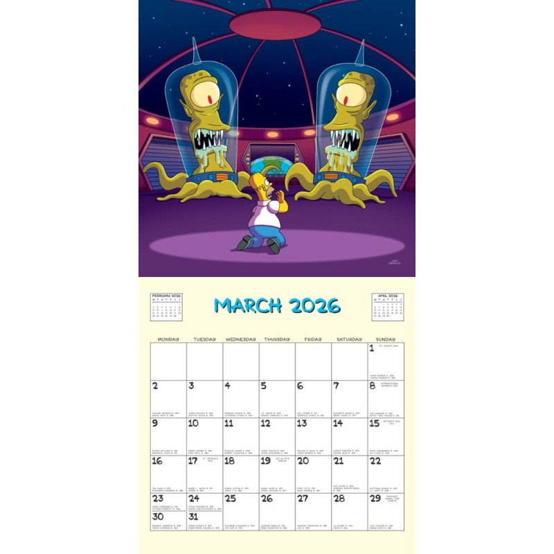 The Simpsons – Calendrier 2026 30x30 cm – Officiel