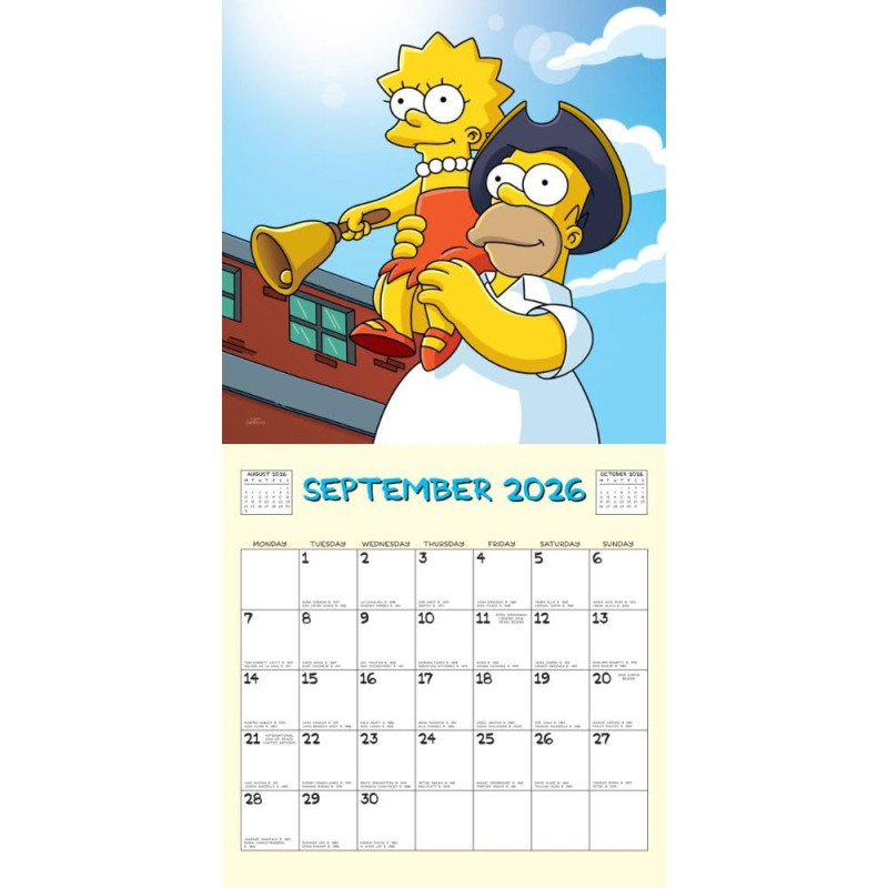 The Simpsons – Calendrier 2026 30x30 cm – Officiel