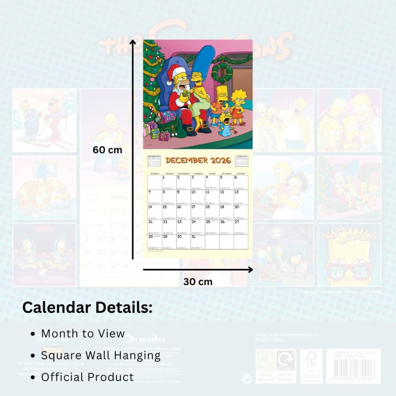 The Simpsons – Calendrier 2026 30x30 cm – Officiel