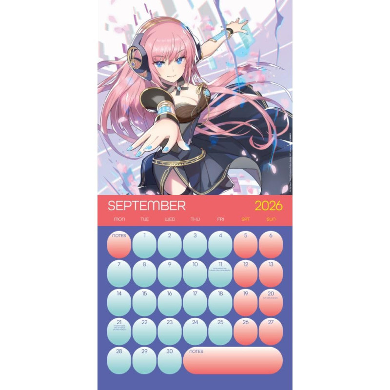 Hatsune Miku – Calendrier 2026 30x30 cm – Officiel