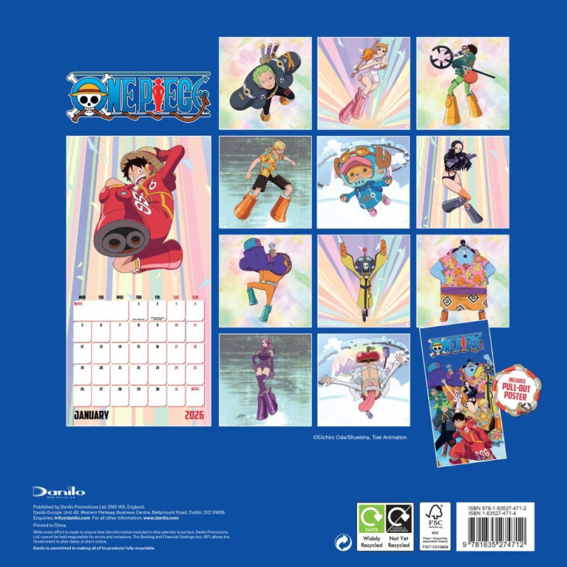 One Piece – Calendrier 2026 30x30 cm – Officiel