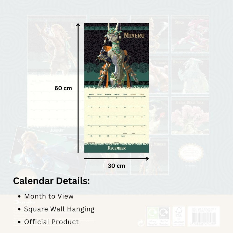 The Legend of Zelda – Calendrier 2026 30x30 cm – Officiel