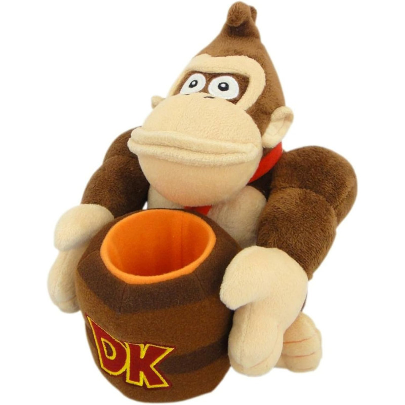 Super Mario - Peluche Donkey Kong avec Baril 21cm