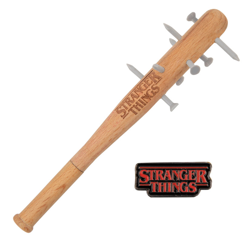 Stranger Things - Set stylo bille Batte de Steve & Pins Logo