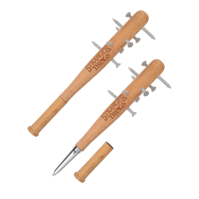 Stranger Things – Stylo batte de baseball Steve & Pins – Officiel