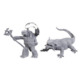 Dungeons & Dragons: Nolzur’s Marvelous - Figurines miniatures à peindre Tortle Druid & Wild Shape Giant Lizard