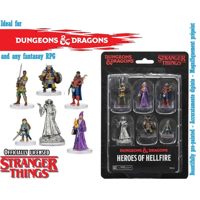 Dungeons & Dragons : Heroes of Hellfire - Set de 6 Figurines miniatures Stranger Things
