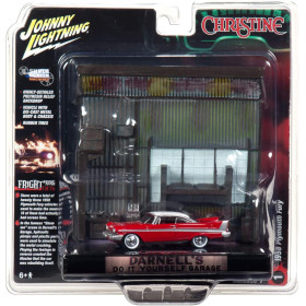 Christine - 1/64 1958 Plymouth Fury Diorama Christine Includes Darnell's Garage Interior