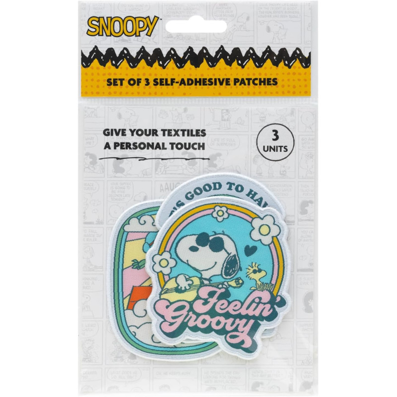 Peanuts – Set 3 Patches Snoopy Thermocollants – Officiel Erik