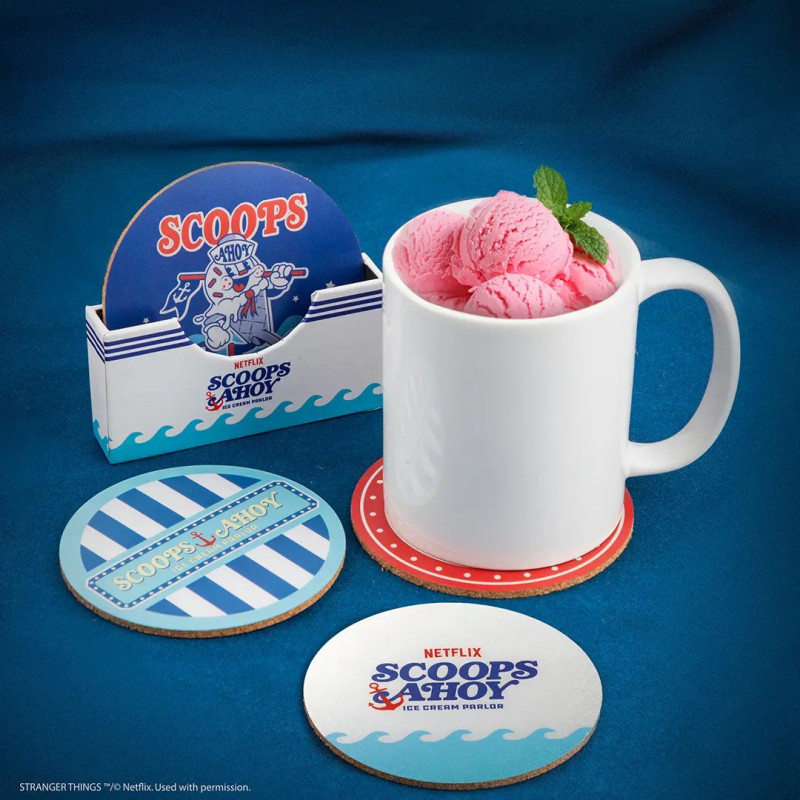 Stranger Things – Set 4 Sous-Verres Scoops Ahoy – CineReplicas