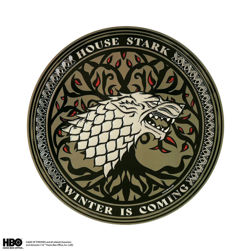 Game of Thrones – Plaque Aluminium Stark 30 cm – Officiel