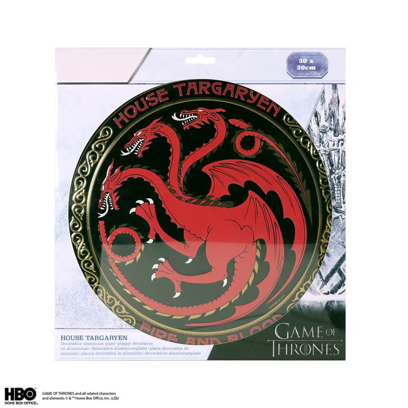 Game of Thrones – Plaque Aluminium Targaryen 30 cm – Officiel