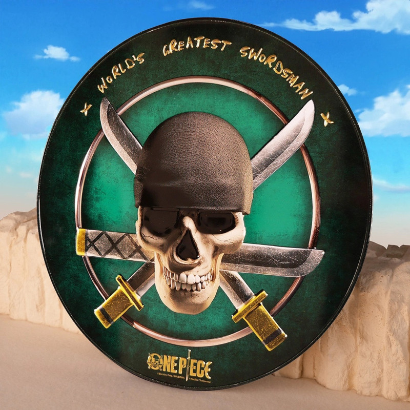 One Piece (Netflix) - Plaque ronde en aluminium Jolly Roger Zoro
