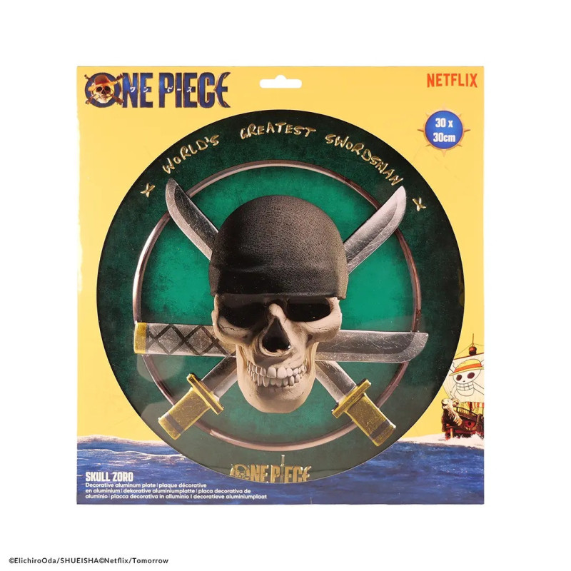 One Piece – Plaque Aluminium Zoro 30 cm – Officiel