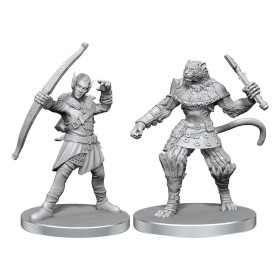 Pathfinder : Deep Cuts - Figurines miniatures à peindre Elf Hunter & Catfolk Bandit