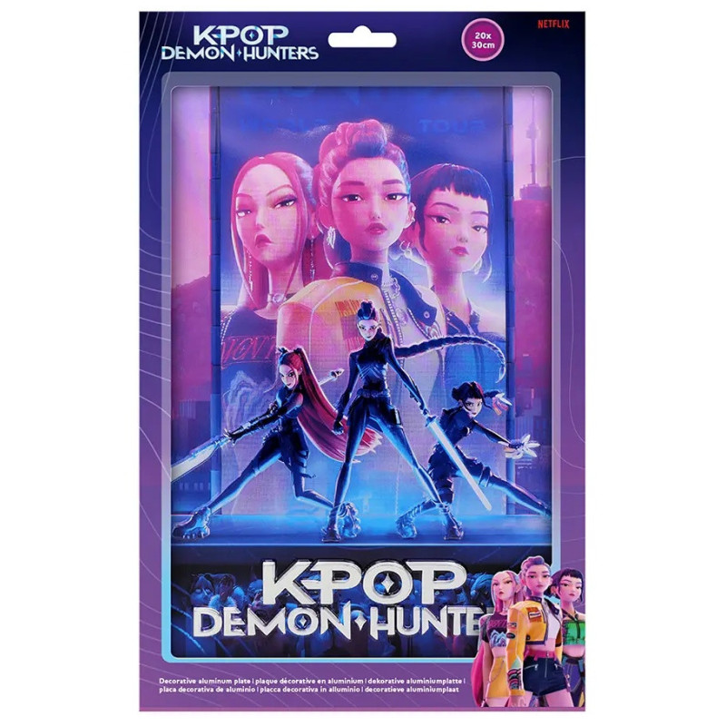 KPop Demon Hunters – Poster Aluminium Embossé Huntrix 20x30 cm