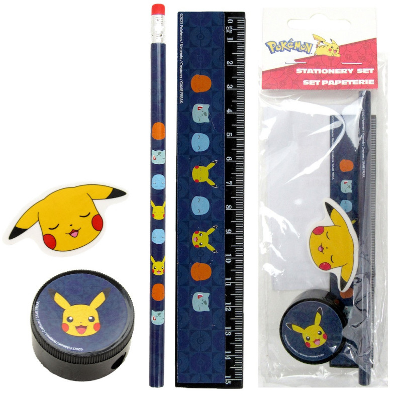 Pokémon - Set de papeterie 4 pièces Pikachu & Starters