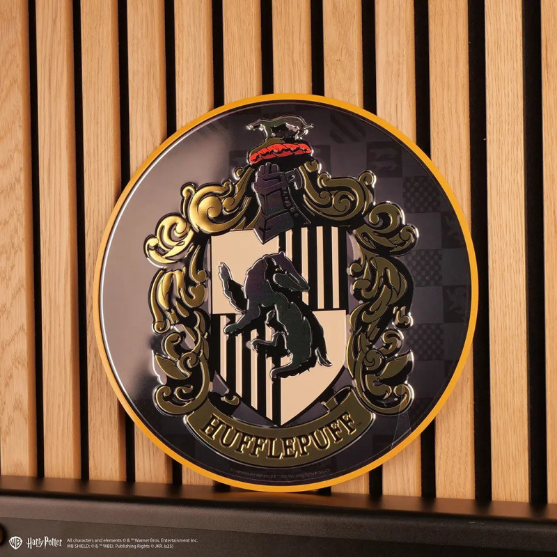 Harry Potter – Plaque en aluminium ronde Hufflepuff – Officiel