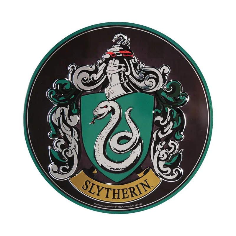 Harry Potter - Plaque en aluminium ronde Slytherin