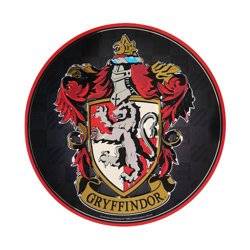 Harry Potter - Plaque en aluminium ronde Gryffindor