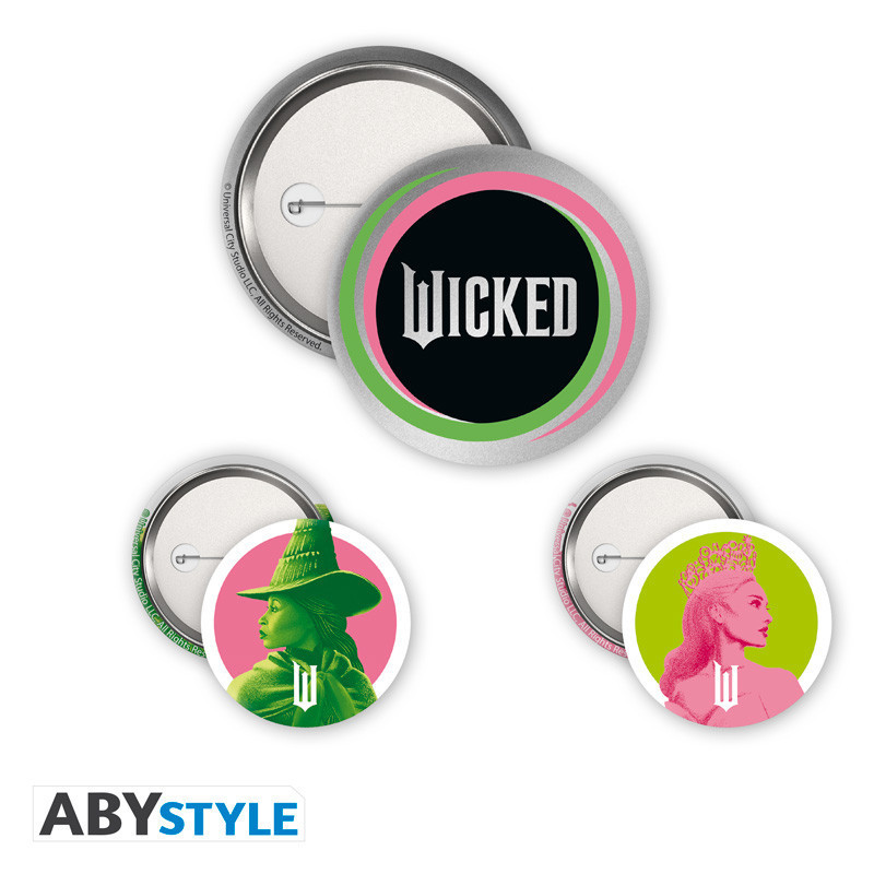 Wicked – Set de 3 Badges Elphaba Glinda – ABYstyle