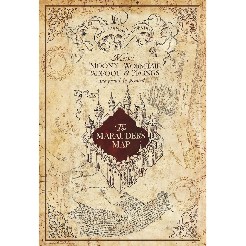 Harry Potter - grand poster Carte du Maraudeur (61 x 91,5 cm)
