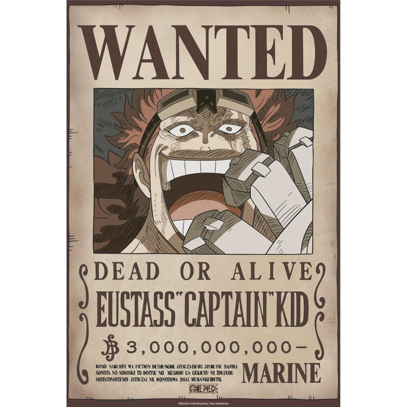 One Piece - poster Wanted Eustass Kid (52 x 38 cm)
