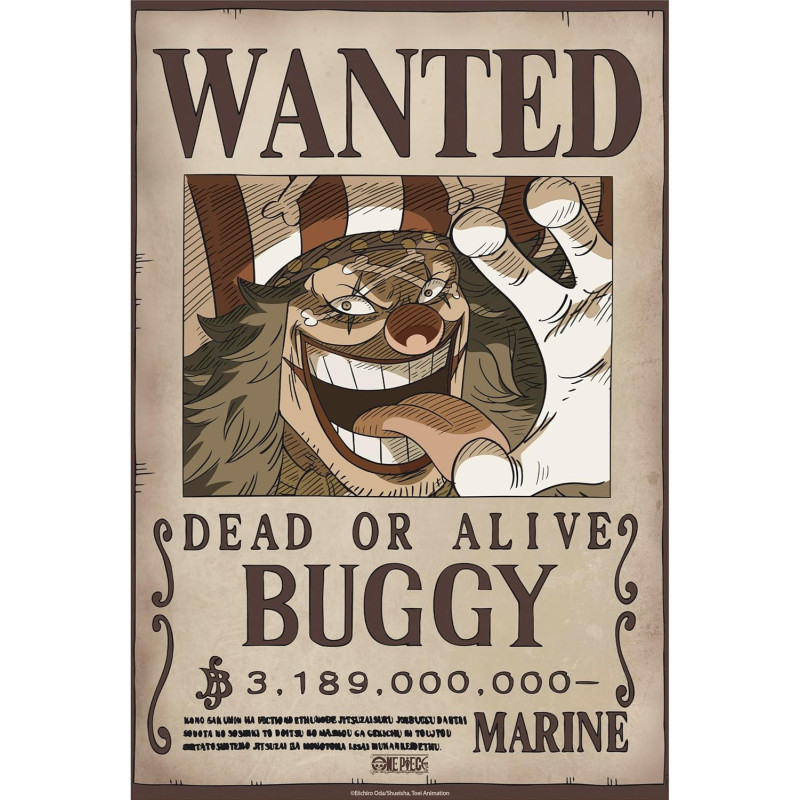 One Piece - poster Wanted Buggy Wano (52 x 38 cm)