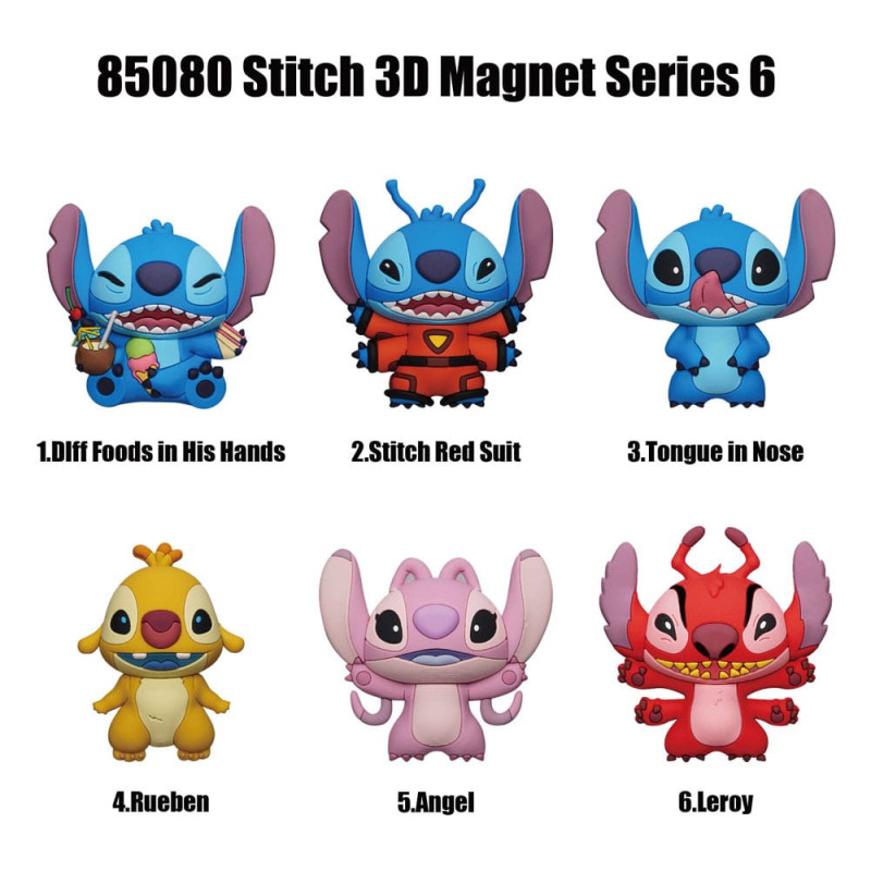 Disney : Lilo & Stitch - Aimant Série 6 en PVC 1 EXEMPLAIRE ALEATOIRE