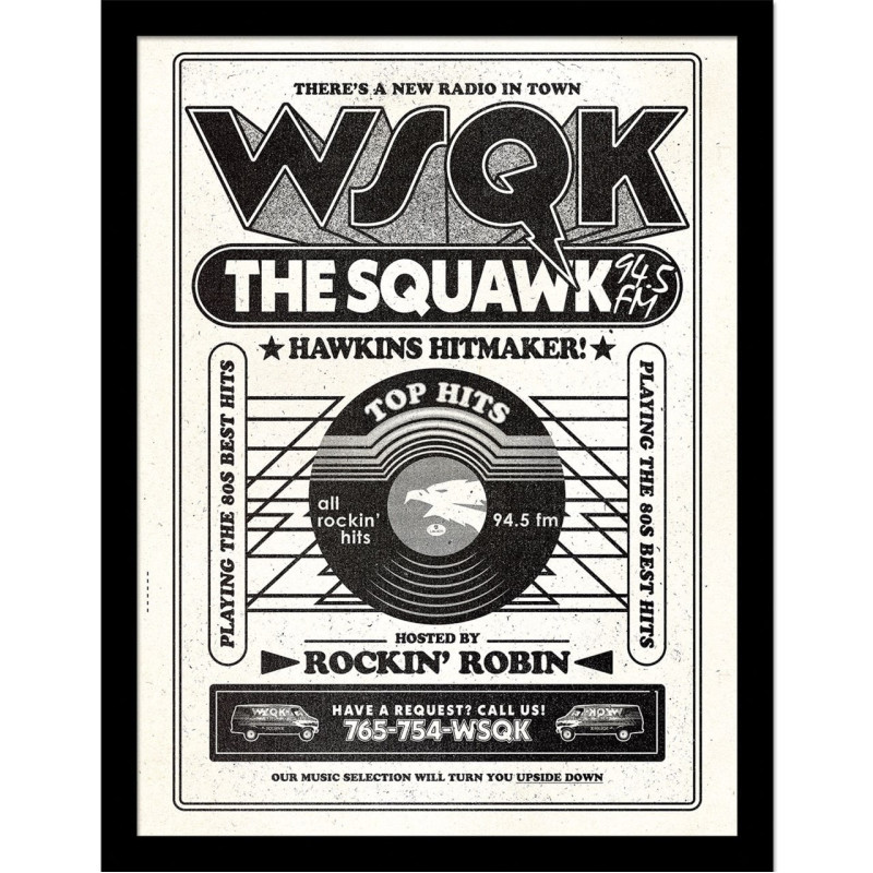 Stranger Things - Poster encadré Top Hits The Squawk (30 x 40 cm)