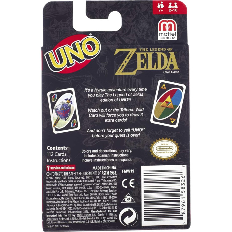 Zelda – Jeu UNO European Exclusive – Mattel