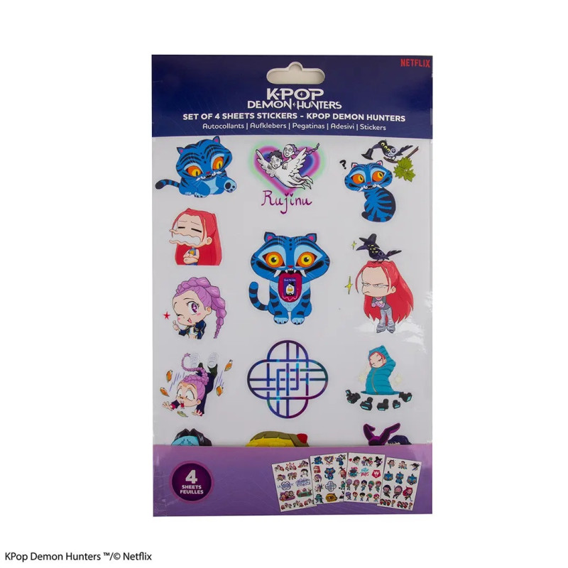 Kpop Demon Hunters – 4 planches stickers autocollants – Cinereplicas