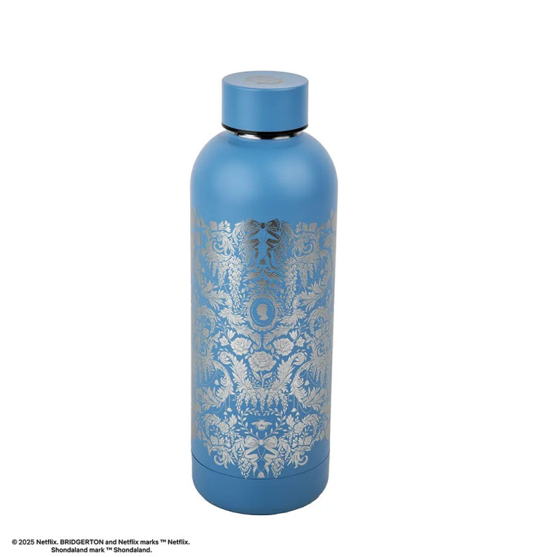 Bridgerton – Bouteille isotherme 500ml Fleurs de damas argentées