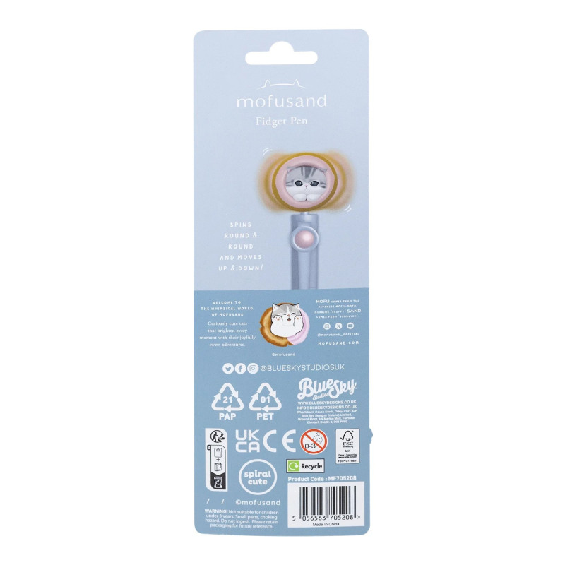Stylo Fidget Mofusand – Licence officielle – Blue Sky