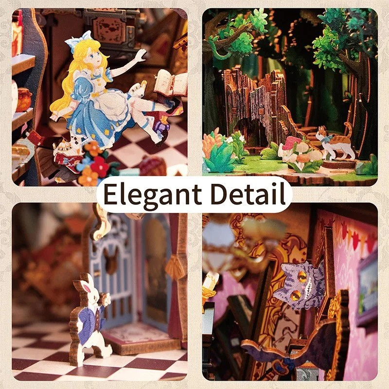 Book Nook - Maquette Kit DIY Alice in Wonderland 184pcs  – Tonecheer