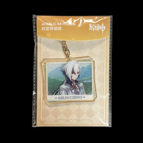 Porte-clés Acrylique Arlecchino – Licence Genshin Impact