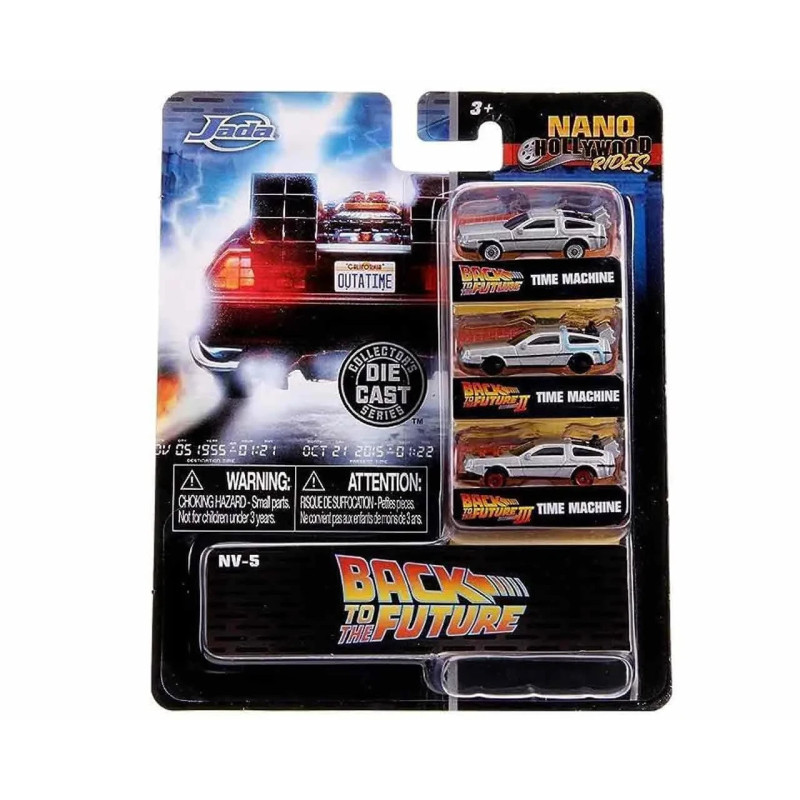 Retour vers le Futur - Pack de 3 DeLorean Nano Metalfig